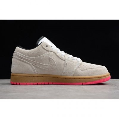 Nike Erkek Air Jordan 1 Low Beyaz / Sarı / Pembe Basketbol Ayakkabısı Türkiye - IV5BWN68